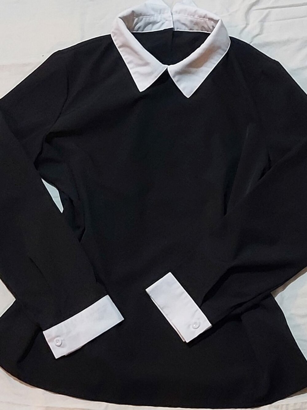 Black Long Sleeve Collar Shirt